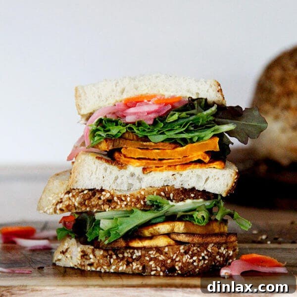 The 44 Special: a sweet potato sandwich with homemade bread and pickled onions.