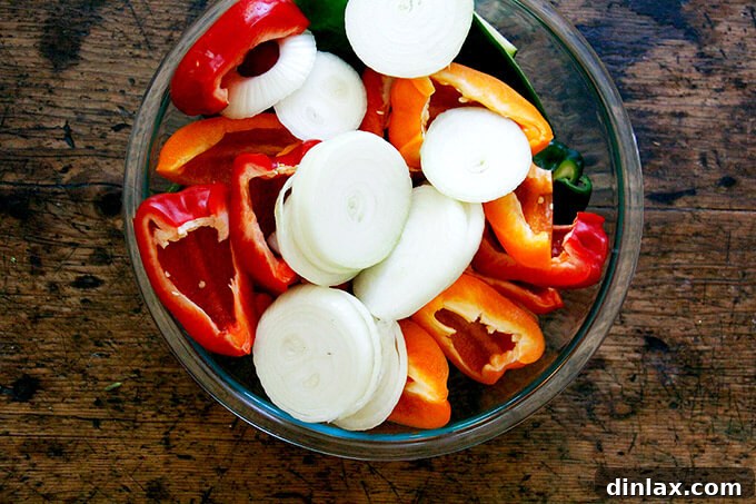 Vegetables cut into thick slices for grilling