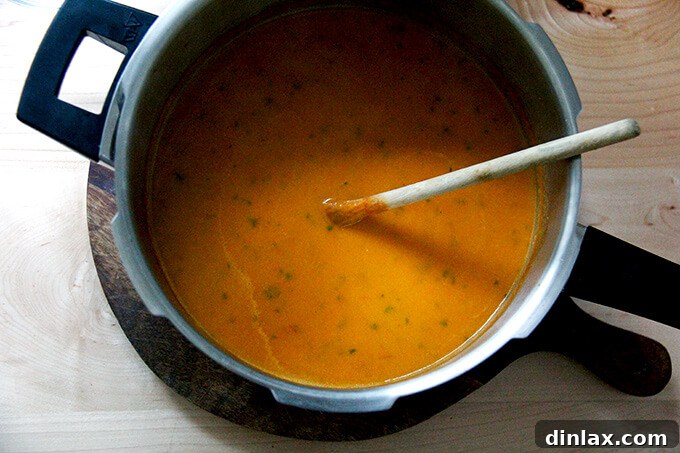 Finished tomato-basil sauce.