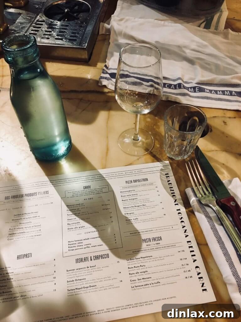 Parisian Gems 76 The vibrant and beautifully decorated interior of Pink Mamma restaurant.