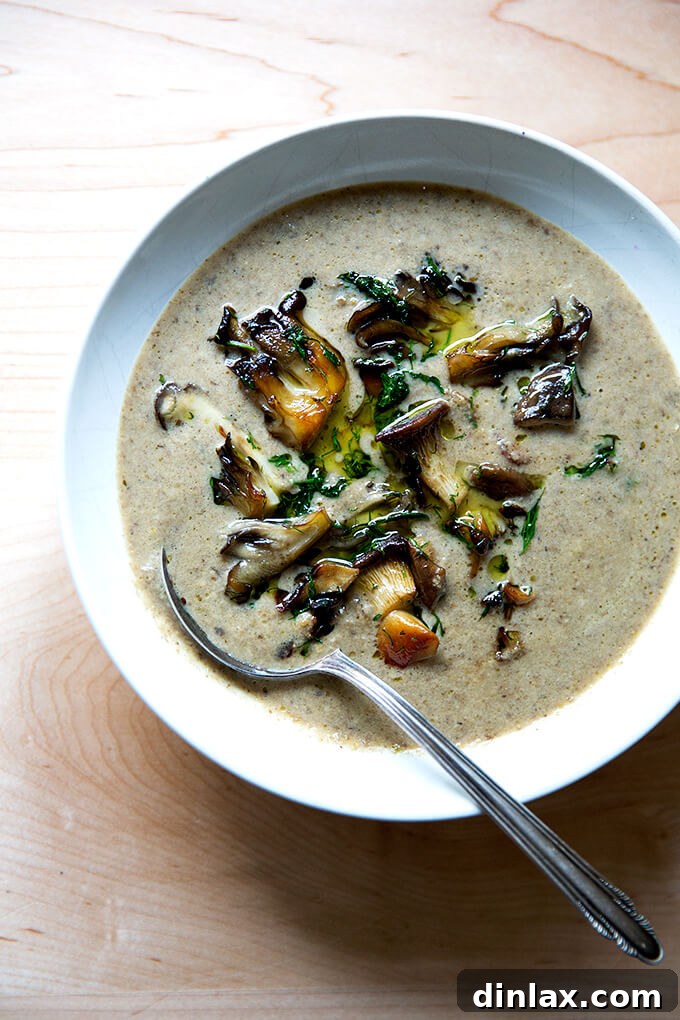 Margaret Roach: Soup, Stories, and So Much More 3 A beautifully presented bowl of creamy mushroom soup, ready to be enjoyed.