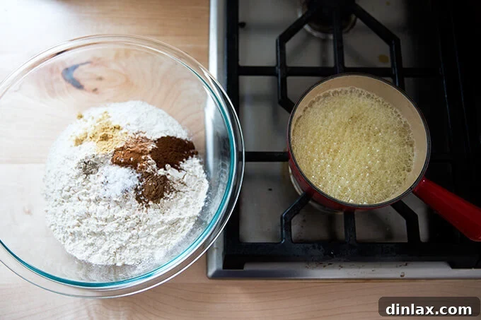Brown Butter Muscovado Stamped Christmas Cookies 4 brown butter and dry ingredients for spiced brown butter holiday cookies