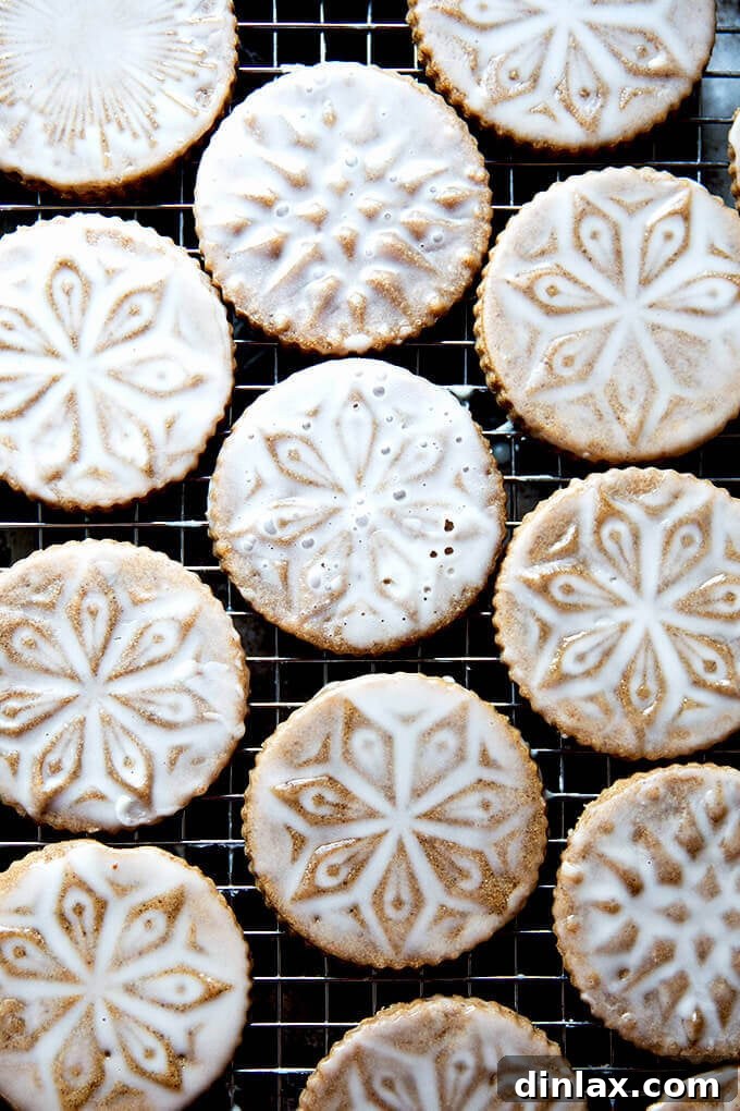 Elegant Stamped Spiced Brown Butter Sugar Cookies with Maple Glaze