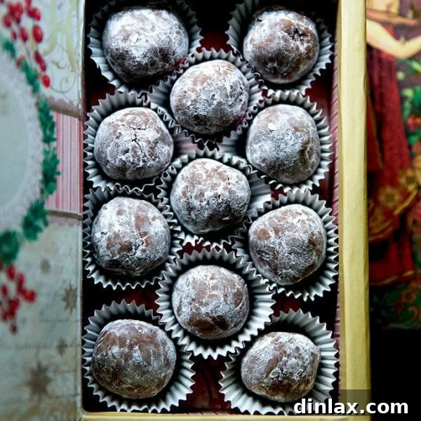 A gift box filled with rum balls.