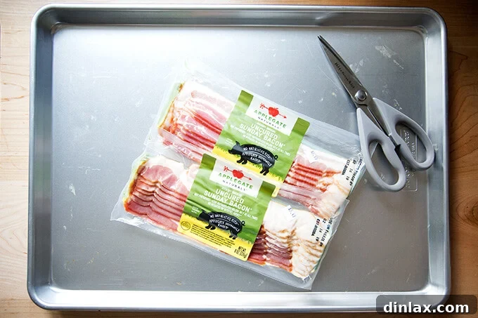 Delicious Applegate Uncured Sunday Bacon, perfect for oven baking