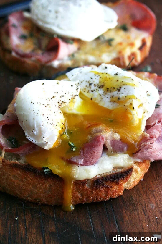 A perfectly poached egg ready to be served, showcasing a runny yolk and tender white.