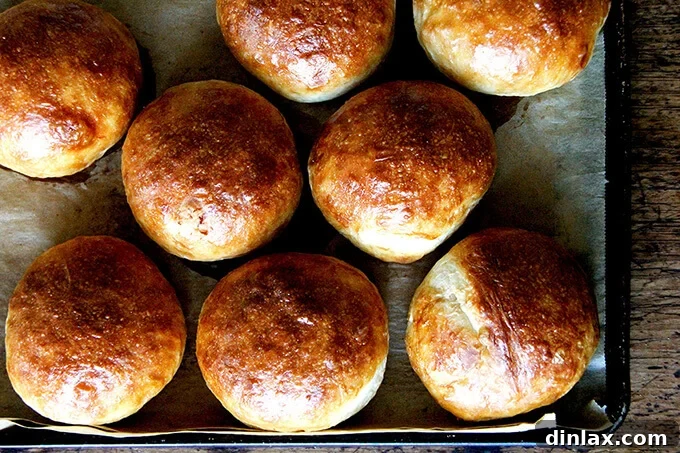 Fluffy, golden-brown Light Brioche Buns arranged on a baking sheet, showcasing their soft texture.