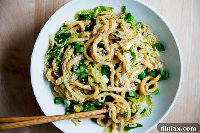 lightning fast Sichuan noodles with cabbage