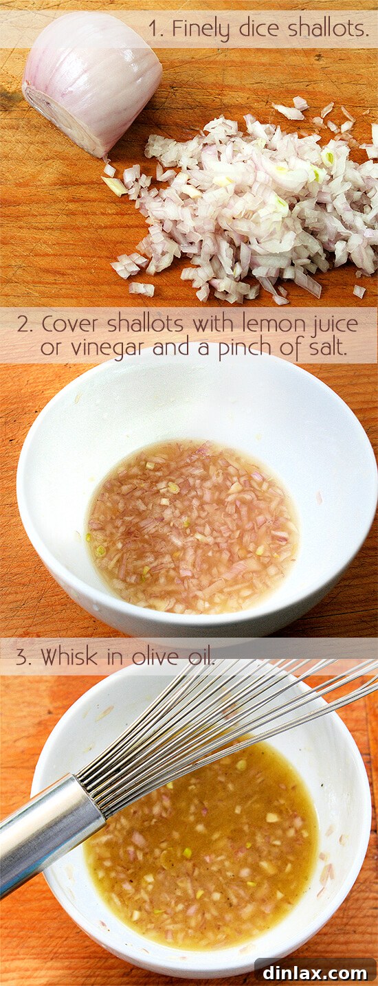 How to make a simple vinaigrette Step-by-step guide on how to make a simple vinaigrette, illustrating the ingredients and process.
