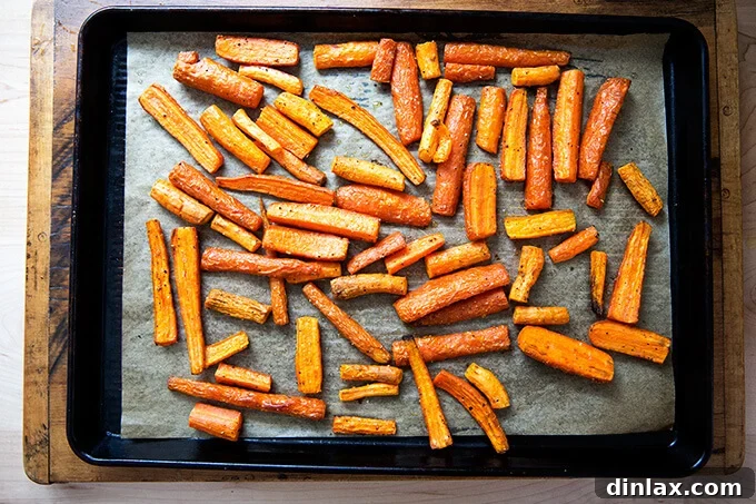 Curried Carrot Ginger Coconut Bliss 11 Roasted carrots with beautifully caramelized edges, ready to be added to the soup pot.
