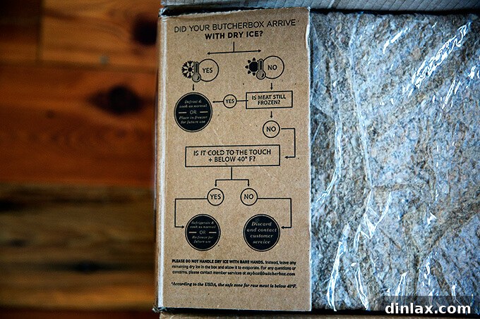 ButcherBox: Ethical Meats Straight to Your Door 4 The side panel of an opened ButcherBox delivery, showcasing brand information and commitment to quality sourcing. Part of the unboxing experience.