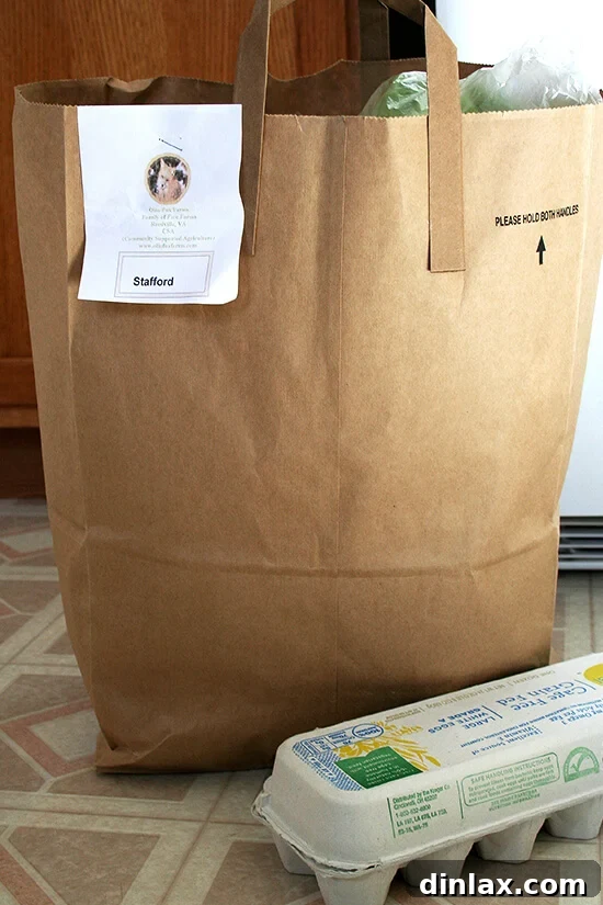 Fresh eggs and produce from Olin Fox Farm CSA