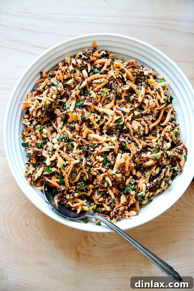 Vibrant Carrot Quinoa Salad with Tangy Tahini Dressing 2 Delicious and healthy carrot-quinoa salad with a vibrant lemon-tahini dressing, perfect for meal prep