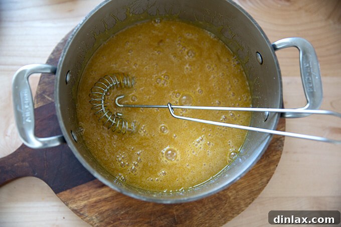Whisked butter, sugar, and eggs mixture