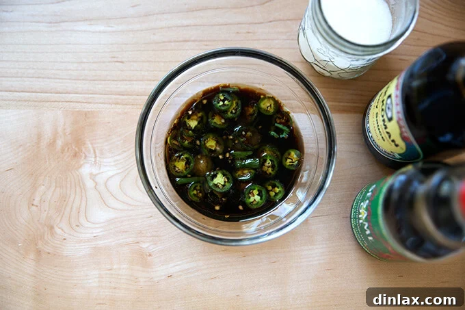 Ginger-Scallion Infused Steamed Whole Fish 6 The simple sauce ingredients: soy sauce, sesame oil, sugar, and optional hot chili.