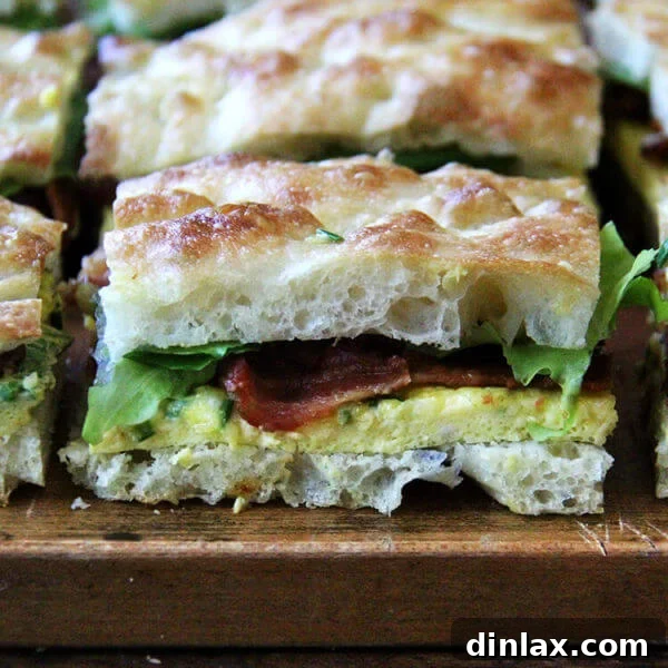 Sideview of Ultimate Sheet Pan Breakfast Slab Sandwich