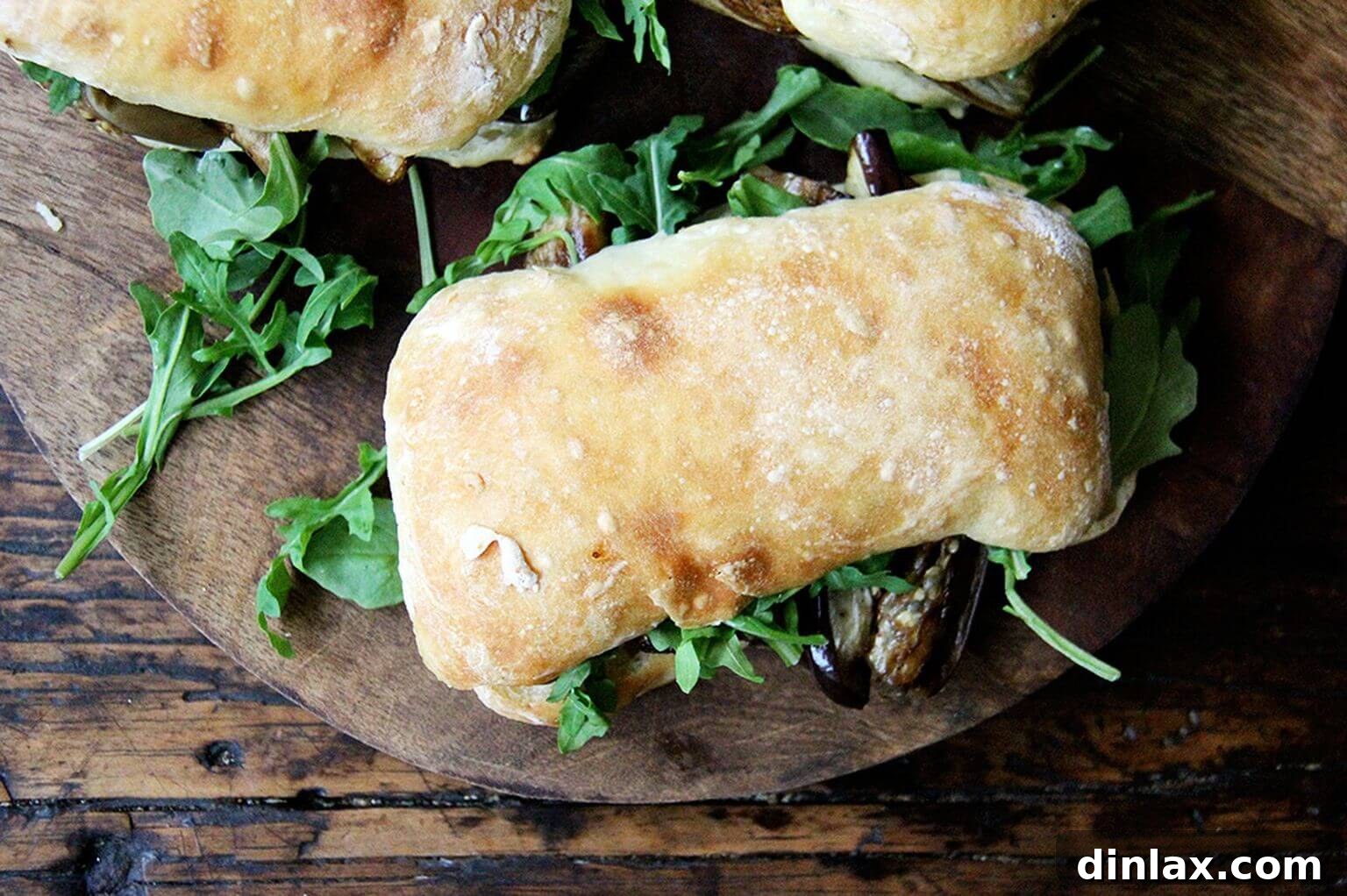 Grilled Eggplant and Arugula Sandwiches 7 balsamic-roasted eggplant and arugula sandwiches