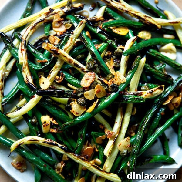 Blistered green beans.