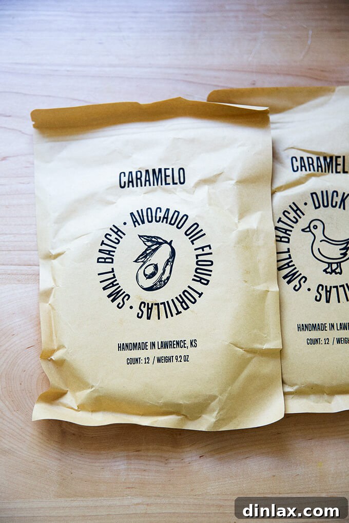 A beautifully branded bag of Caramelo tortillas, showcasing their quality and artisanal appeal.