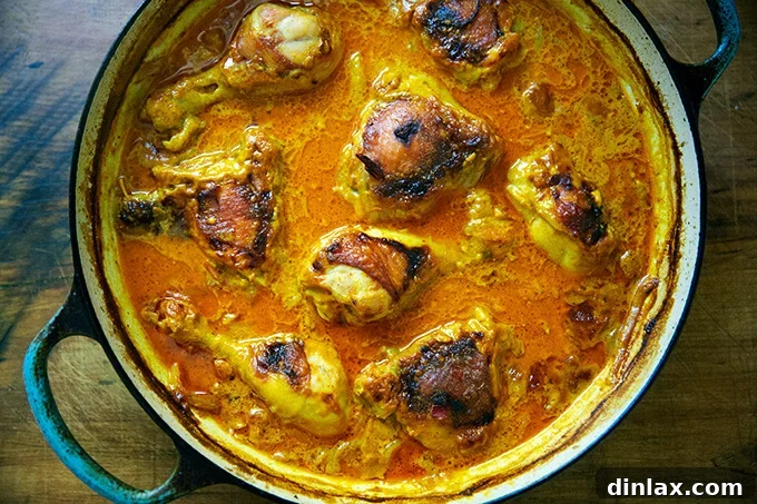 One-bowl Thai chicken curry, just out of the oven. 