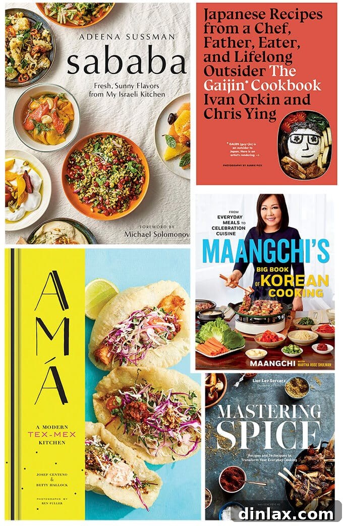 Margaret Roach Dishes on 5 Fresh Cookbooks 2 A montage of 5 new fall 2019 cookbooks highlighting diverse culinary themes and vibrant flavors.