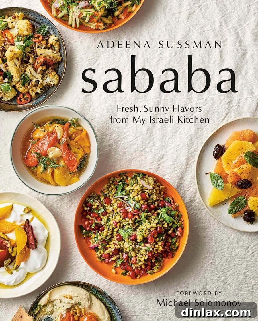 Margaret Roach Dishes on 5 Fresh Cookbooks 6 A cookbook titled 'Sababa' showcasing vibrant Israeli cuisine recipes, with fresh spices and herbs.