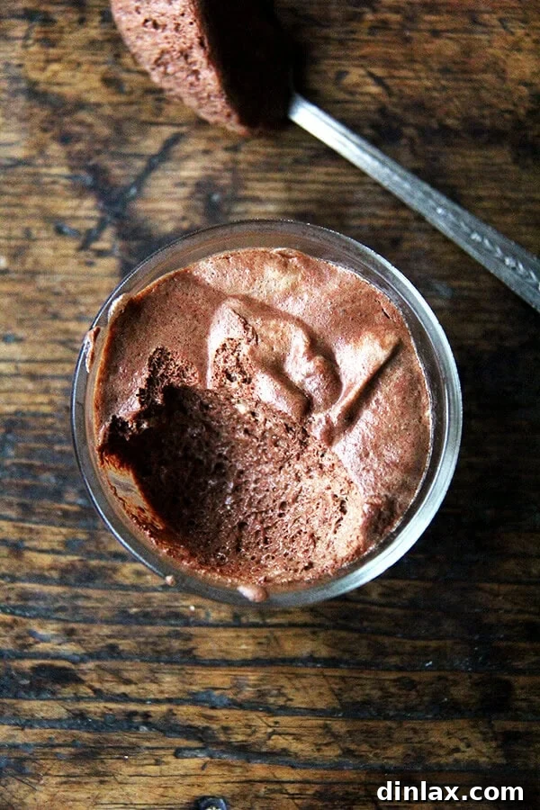 10 Essential Chickpea Recipes You Need Today 9 A decadent bowl of homemade vegan chocolate mousse, expertly crafted with whipped aquafaba, showcasing its light and airy texture.