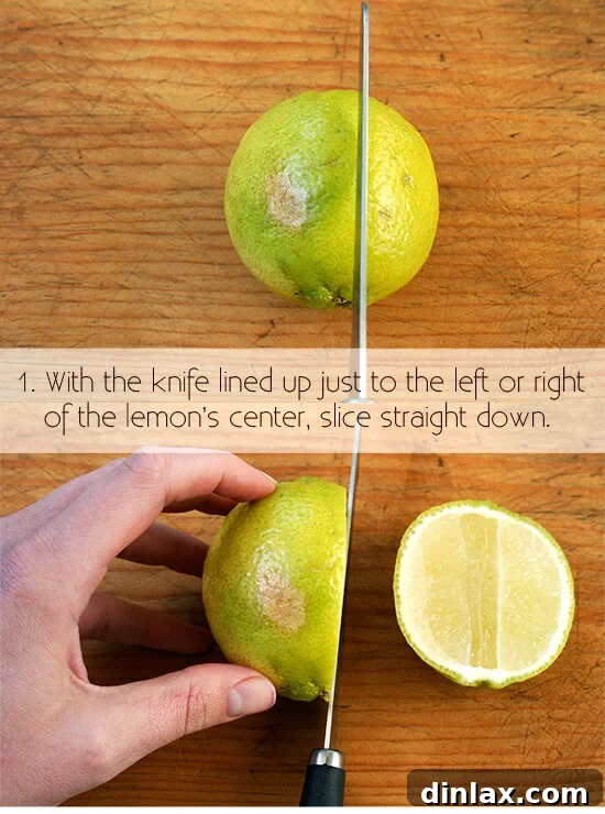 cutting a lemon for garnish, step 1: prepare the lemon cutting a lemon for garnish, step 1: preparing the lemon by trimming ends