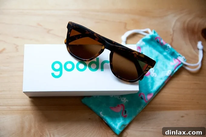 The 2021 Holiday Gift Edit 34 A pair of vibrant Goodr sunglasses, known for their lightweight design and durability.