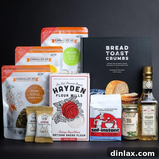 The 'Bread Toast Crumbs' cookbook subscription box, featuring artisanal ingredients for baking.