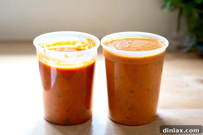 Pantry-Perfect Tomato Sauce in Minutes 15 Two quarts of homemade tomato sauce on a counter top.