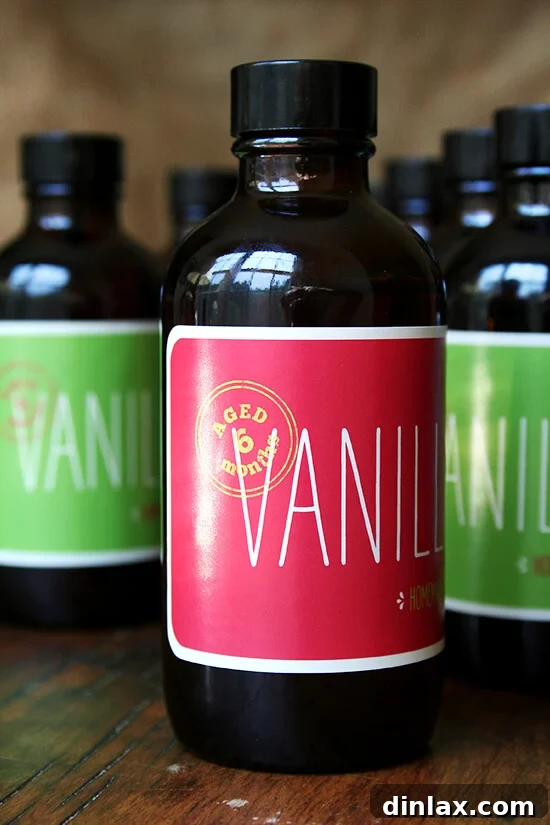 homemade vanilla, bottled