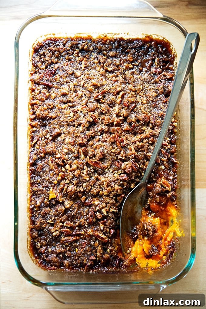 Sweet Potato Comfort Bake 2 Just-baked sweet potato casserole.