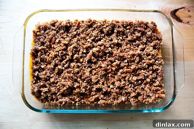Sweet Potato Comfort Bake 14 A sweet potato casserole ready for the oven.