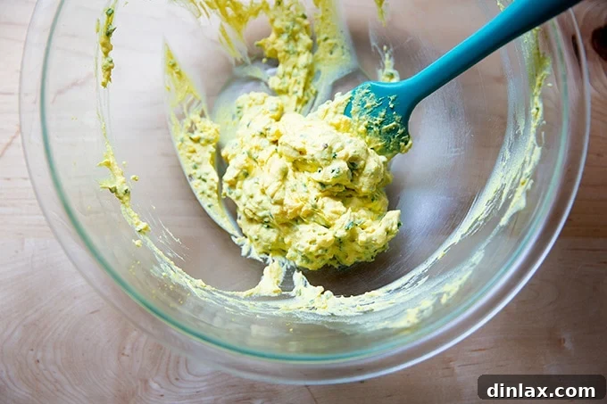 Timeless Deviled Delights 11 A bowl of perfectly mixed deviled egg filling, smooth and ready to be piped into egg whites.