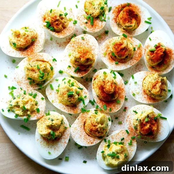 A plate of deviled eggs.
