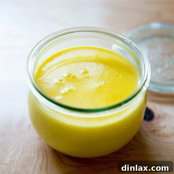Gramma's mustard sauce in a Weck jar.