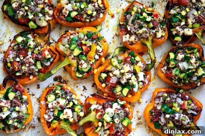 Perfect Summer Party Recipes 3 veggie loaded stuffed bell peppers.