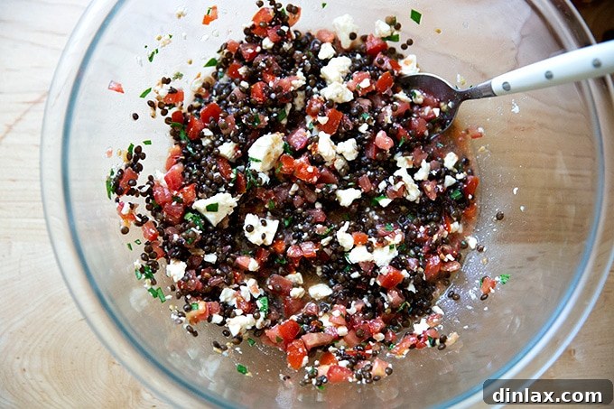 Homemade Trader Joe's Style Bruschetta Sauce 14 A bowl of Trader Joe's homemade 3-ingredient lentil salad.