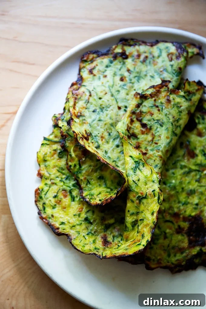 Zucchini tortillas on a plate.
