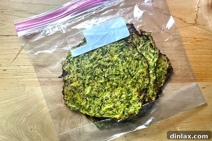 A bag of zucchini tortillas, read for the freezer. 