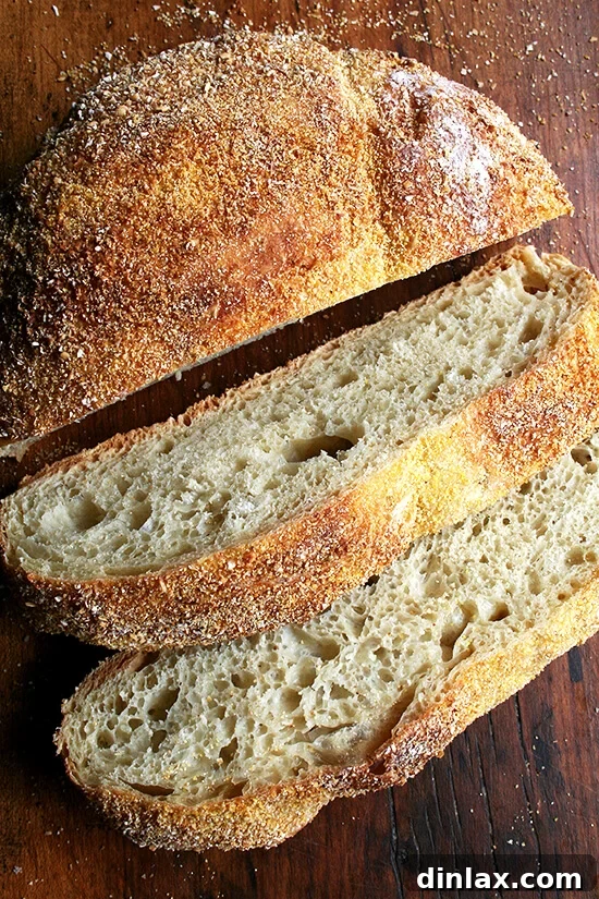 Two thick, 1 1/2-inch slices of day-old country bread, essential for the best baked French toast texture.
