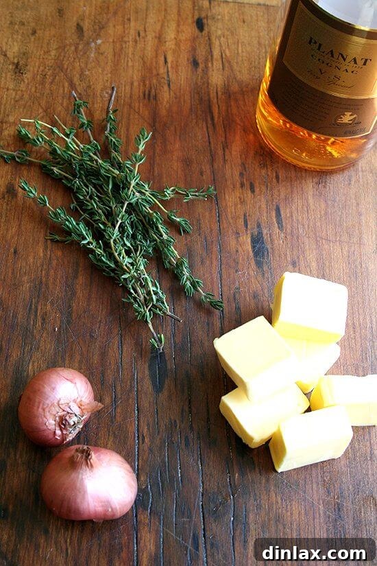 Ingredients laid out for Baker's Foie recipe preparation