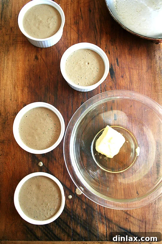 Baker's Foie in a ramekin, ready for the cognac butter topping