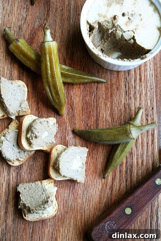 Baker's Foie, a rich chicken liver pâté, garnished with fresh thyme
