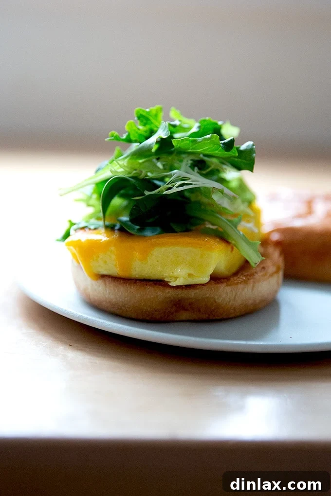 Flour Bakery's Golden Eggwich 13 Brioche egg sandwich on a plate.