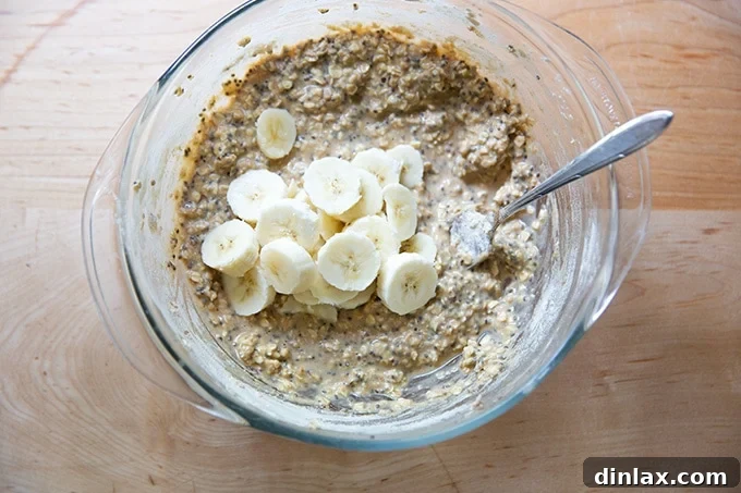 Bananas added to banana-oat pancakes.