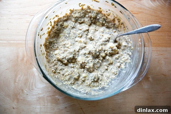 Banana-oat pancake batter.