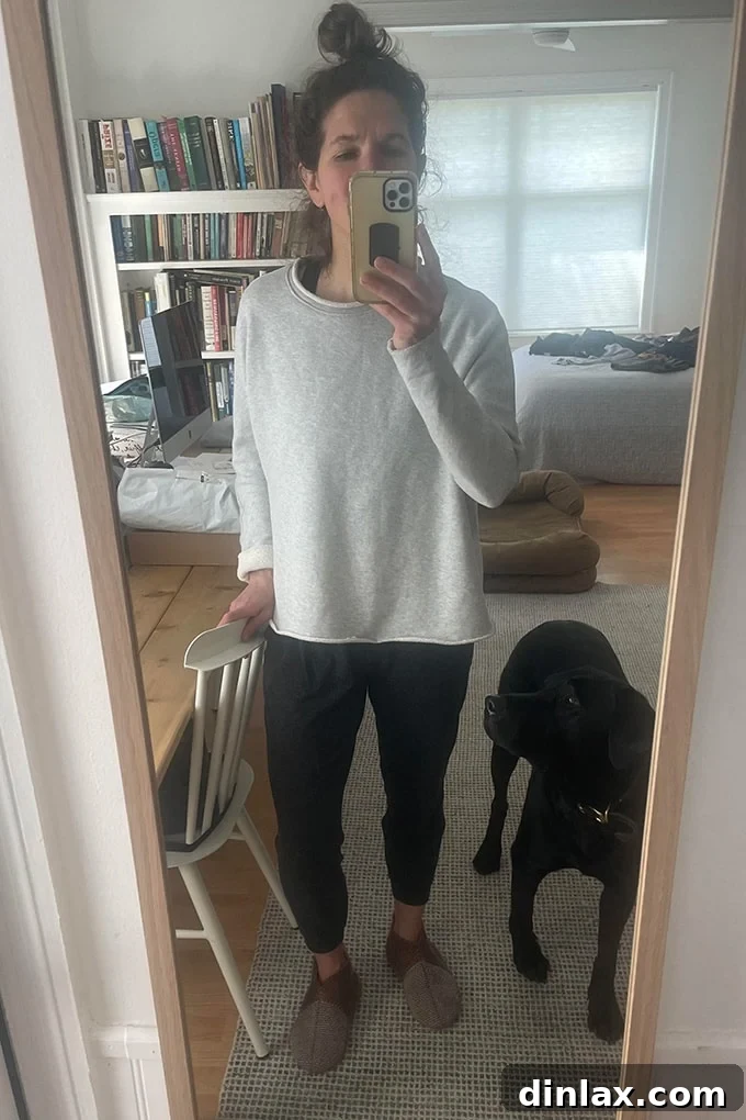 15 Perfect Mothers Day Gifts 25 A stylish Frank and Eileen sweatshirt, folded neatly and ready to be worn, showcasing its soft texture.