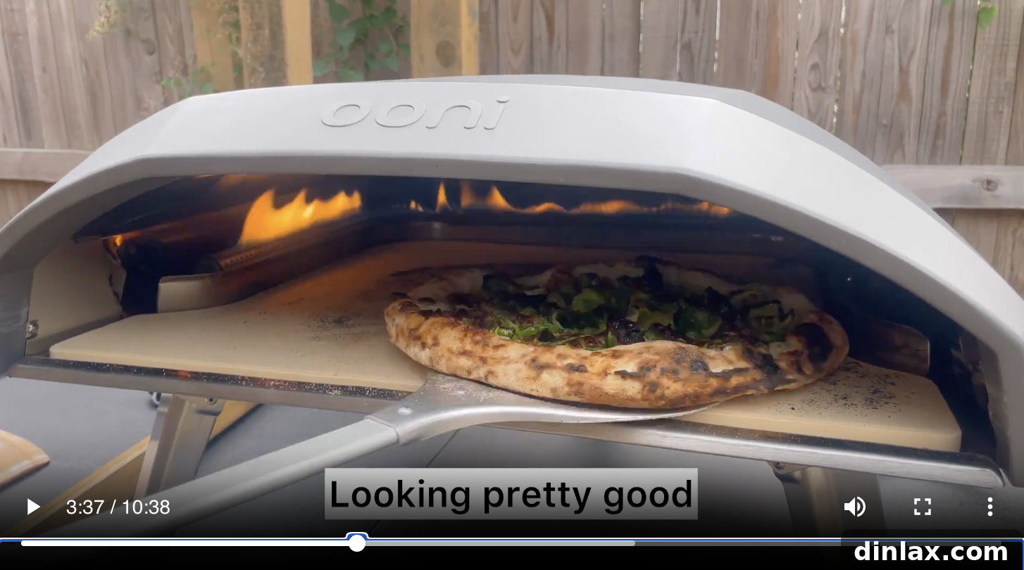 The Ooni Koda 16 outdoor pizza oven, ready for use